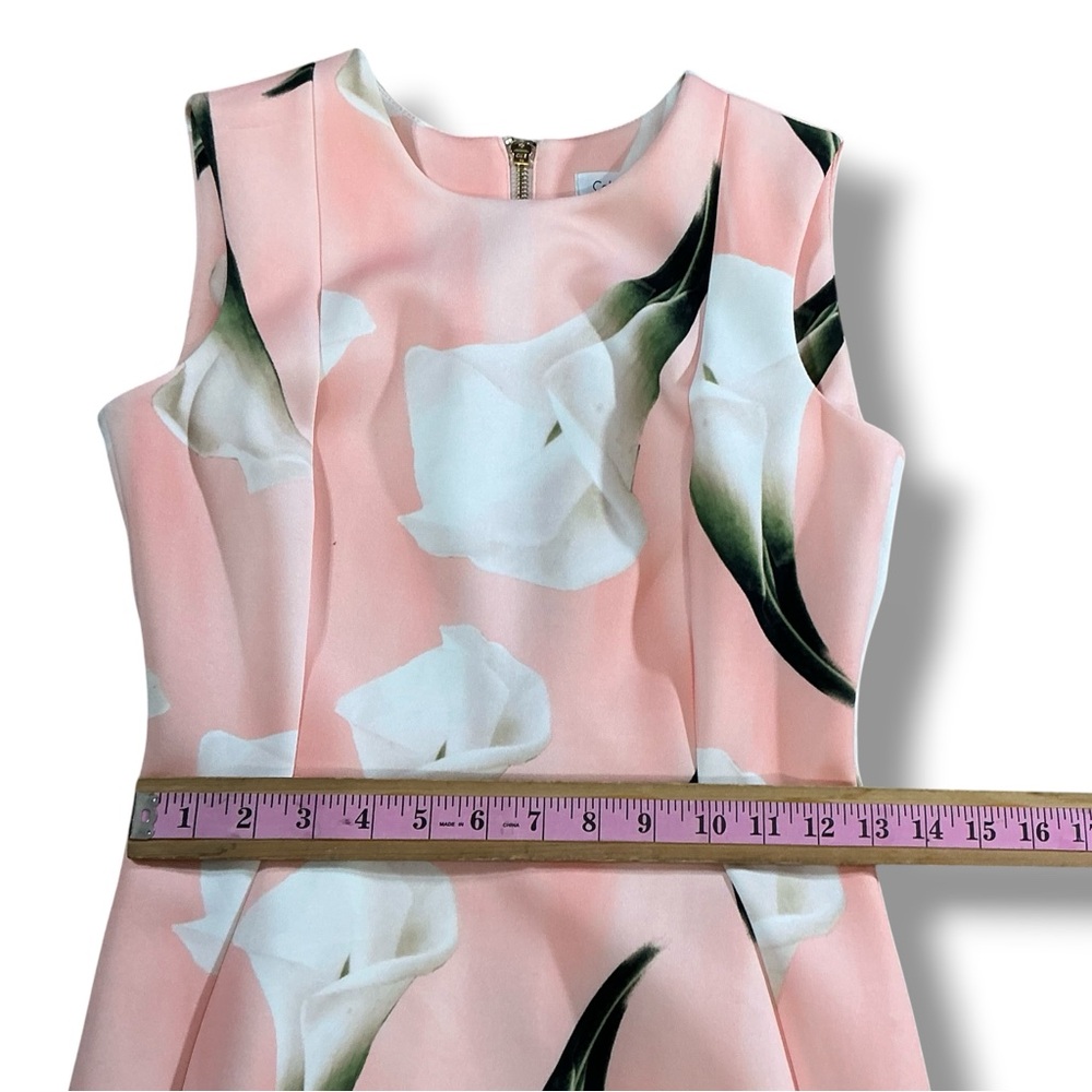 Sleeveless Pink Calla Lily Midi Dress - Picture 9 of 13